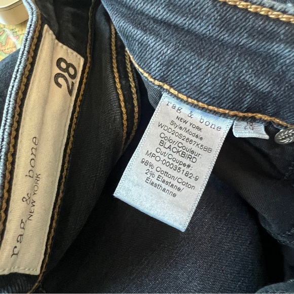 RAG & BONE Jane Super High Rise Skinny Denim Dark Blue Jeans Size 28 - Picture 5 of 11